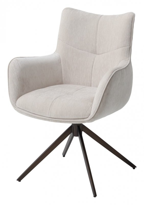 Стул PRATO 360 град поворот с возвратом BOSTON-102 латте, ткань / медный брашированный, ®DISAUR