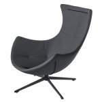 Кресло HUG тёмно-серый, экокожа, шенилл