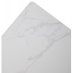 Стол ТИК ТАК 120  Белый мрамор MATTE, керамика / Черный каркас М-City