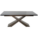 Стол ARKELL 180 GREY, стекло BUBBLE  / Шоколадное золото каркас ®DISAUR