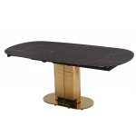 Стол обеденный раскладной Атриум-2 MC3035-120B, 120(30+30)х90х77 см, черная керамика