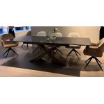 Стол ARKELL 180 GREY, стекло BUBBLE  / Шоколадное золото каркас ®DISAUR