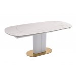 Стол обеденный раскладной Атриум-2 MC3035-120W, 120(30+30)х90х77 см, белая керамика Стол обеденный раскладной Атриум-2 MC3035-120W, 120(30+30)х90х77 см, белая керамика