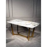 Стол обеденный Ланс Мат DT-2852L,180х90х75 см, белая керамика/матовое золото