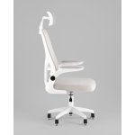 Кресло офисное TopChairs Core серый с подголовником пластик белый