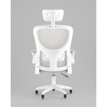 Кресло офисное TopChairs Core серый с подголовником пластик белый