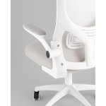 Кресло офисное TopChairs Core серый с подголовником пластик белый