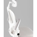 Кресло офисное TopChairs Core серый с подголовником пластик белый