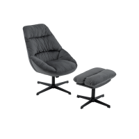 Кресло Оррелл серый с оттоманкой