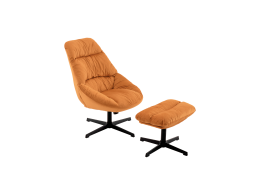 Кресло Оррелл терракотовый с оттоманкой