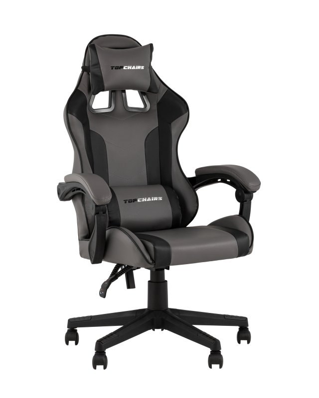 Кресло спортивное TopChairs Commander серо-черный