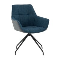 Кресло вращающееся Кимберли рогожка/замша синий