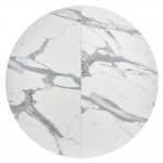 Стол Rudolf круглый раскладной 100-130x100x75см, белый мрамор, белый Стол Rudolf круглый раскладной 100-130x100x75см, белый мрамор, белый