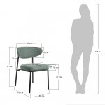 Стул Lucas 2 шалфей шенилл с чёрными ножками