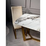 Стол обеденный Ланс Мат DT-2852L,180х90х75 см, белая керамика/матовое золото