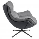 Кресло HUG тёмно-серый, экокожа, шенилл