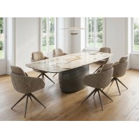 Стол ОАЗИС (OASIS) 200 СЕРО-БЕЖЕВЫЙ TL-613, испанская керамика / Бронзовый графит каркас, ®DISAUR Стол ОАЗИС (OASIS) 200 СЕРО-БЕЖЕВЫЙ TL-613, испанская керамика / Бронзовый графит каркас, ®DISAUR