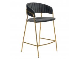 Стул полубарный Turin чёрный с золотыми ножками