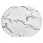 Стол Rudolf круглый раскладной 100-130x100x75см, белый мрамор, белый Стол Rudolf круглый раскладной 100-130x100x75см, белый мрамор, белый