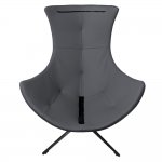 Кресло HUG тёмно-серый, экокожа, шенилл