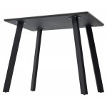 Стол ТИК ТАК 90  Белый мрамор MATTE, керамика / Черный каркас М-City