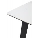 Стол ТИК ТАК 90  Белый мрамор MATTE, керамика / Черный каркас М-City
