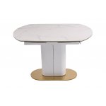 Стол обеденный раскладной Атриум-2 MC3035-140W, 140(30+30)х100х77 см, белая керамика