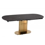 Стол обеденный раскладной Атриум-2 MC3035-140B, 140(30+30)х100х77 см, черная керамика