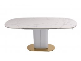 Стол обеденный раскладной Атриум-2 MC3035-120W, 120(30+30)х90х77 см, белая керамика Стол обеденный раскладной Атриум-2 MC3035-120W, 120(30+30)х90х77 см, белая керамика