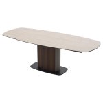 Стол DAGFINN 150 TL-314 поворотная система раскладки, исп. керамика на стекле / Кофе/ Орех, ®DISAUR