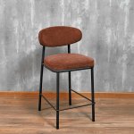 Стул полубарный Lucas 2 терракотовый шенилл с чёрными ножками Стул полубарный Lucas 2 терракотовый шенилл с чёрными ножками