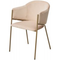 Стул ДИЛЛ, цвет H-06 Бежевый, велюр / шампань каркас М-City