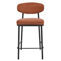 Стул полубарный Lucas 2 терракотовый шенилл с чёрными ножками