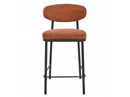 Стул полубарный Lucas 2 терракотовый шенилл с чёрными ножками