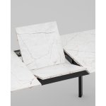 Стол Batu new 120-160/80/76 столешница ЛМДФ азул оникс подстолье металл черный