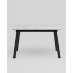 Стол Batu new 120-160/80/76 столешница ЛМДФ ароза светлая подстолье металл черный