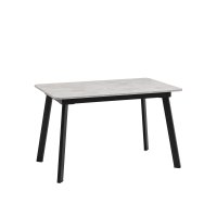 Стол Batu new 120-160/80/76 столешница ЛМДФ ароза светлая подстолье металл черный