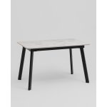 Стол Batu new 120-160/80/76 столешница ЛМДФ ароза светлая подстолье металл черный