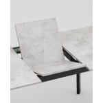 Стол Batu new 120-160/80/76 столешница ЛМДФ ароза светлая подстолье металл черный