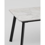 Стол Batu new 120-160/80/76 столешница ЛМДФ ароза светлая подстолье металл черный