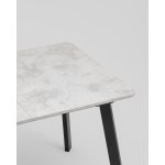 Стол Batu new 120-160/80/76 столешница ЛМДФ ароза светлая подстолье металл черный