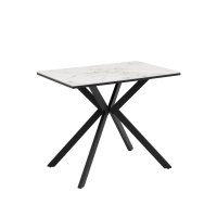 Стол Мармер мини нераскладной 90х60х75 см, GOLD JADE, подстолье металл черный