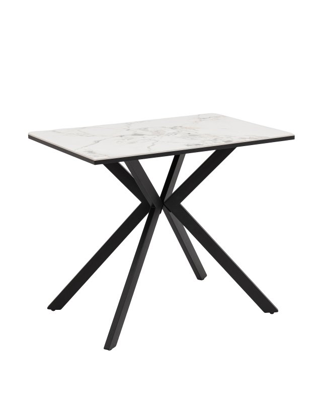 Стол Мармер мини нераскладной 90х60х75 см, GOLD JADE, подстолье металл черный