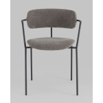 Стул Дженни букле темно-серый каркас антрацитово-серый муар