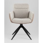 Стул обеденный Waldo светло-серый c бежевой экокожей