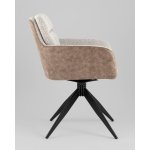 Стул обеденный Waldo светло-серый c бежевой экокожей