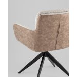 Стул обеденный Waldo светло-серый c бежевой экокожей