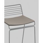 Стул полубарный Danny серый с подушкой