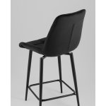 Стул полубарный Флекс с поворотным механизмом  велюр черный
