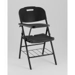 Стул складной банкетный со столиком и полкой черный